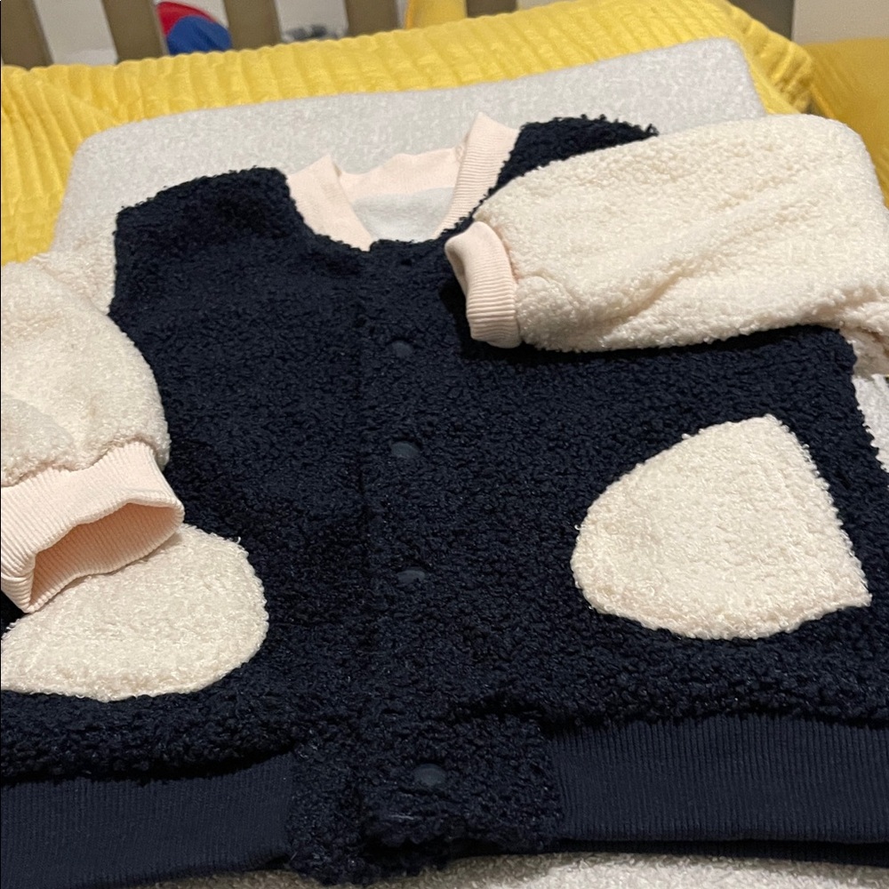 Navy and Cream Sherpa Jacket